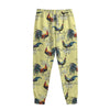 Rooster And Flower Pattern Print Sweatpants