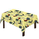 Rooster And Flower Pattern Print Tablecloth