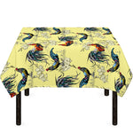 Rooster And Flower Pattern Print Tablecloth
