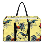 Rooster And Flower Pattern Print Utility Tote Bag
