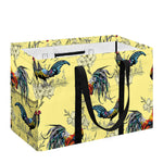 Rooster And Flower Pattern Print Utility Tote Bag