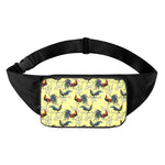 Rooster And Flower Pattern Print Waist Bag