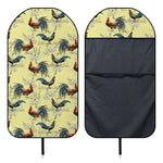 Rooster And Flower Pattern Print Waterproof Car Seat Cover