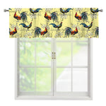 Rooster And Flower Pattern Print Window Valance