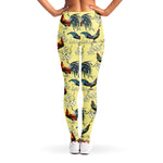 Rooster And Flower Pattern Print Women's Leggings