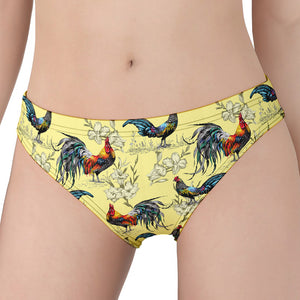 Rooster And Flower Pattern Print Women's Panties