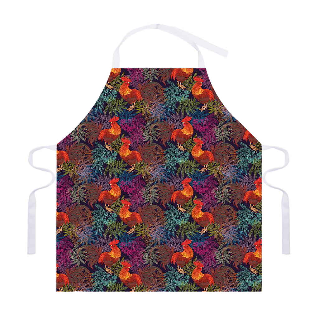 Rooster And Rowan Pattern Print Adjustable Apron