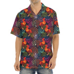Rooster And Rowan Pattern Print Aloha Shirt