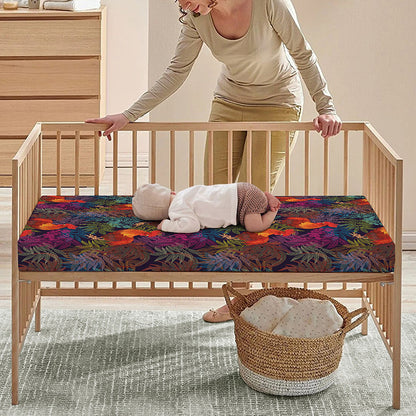 Rooster And Rowan Pattern Print Baby Crib Sheet