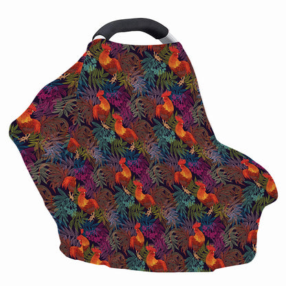 Rooster And Rowan Pattern Print Baby Seat Cover