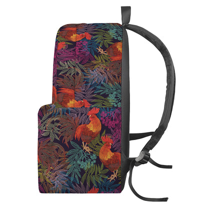 Rooster And Rowan Pattern Print Backpack