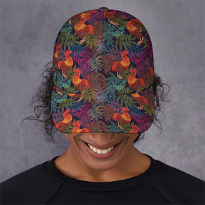 Rooster And Rowan Pattern Print Baseball Cap