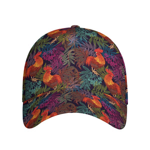 Rooster And Rowan Pattern Print Baseball Cap