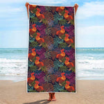 Rooster And Rowan Pattern Print Beach Towel