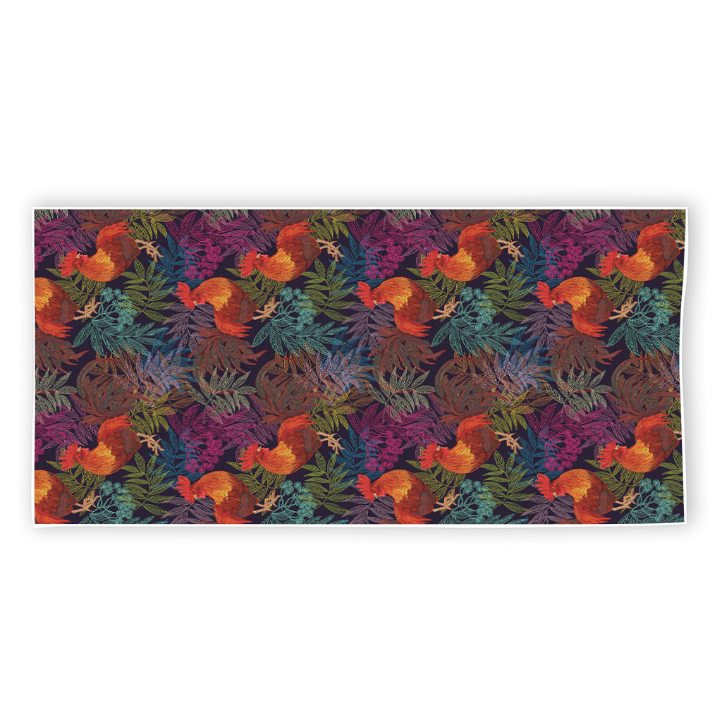 Rooster And Rowan Pattern Print Beach Towel