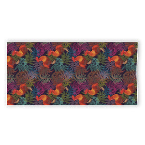 Rooster And Rowan Pattern Print Beach Towel