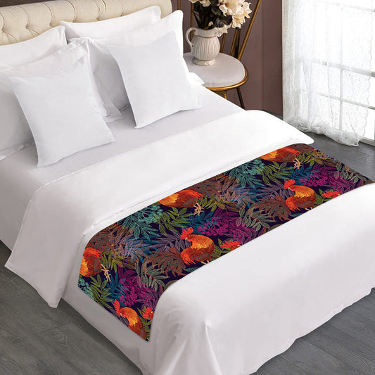 Rooster And Rowan Pattern Print Bed Runner
