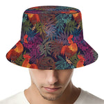 Rooster And Rowan Pattern Print Bucket Hat