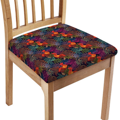 Rooster And Rowan Pattern Print Chair Cushion Cover