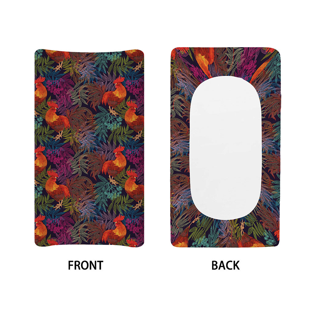 Rooster And Rowan Pattern Print Changing Pad Cover