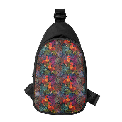 Rooster And Rowan Pattern Print Chest Bag