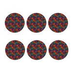 Rooster And Rowan Pattern Print Coaster Set