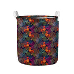 Rooster And Rowan Pattern Print Collapsible Laundry Basket