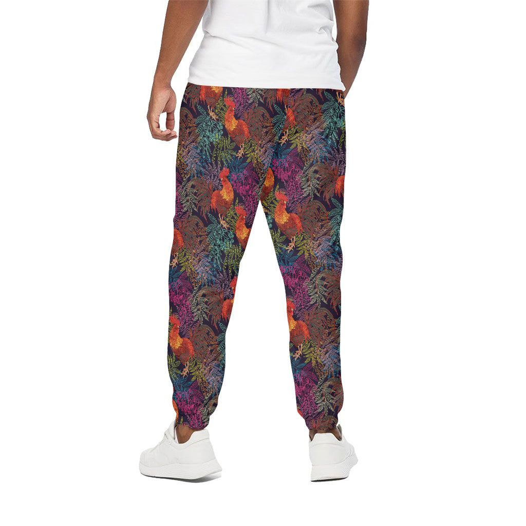 Rooster And Rowan Pattern Print Cotton Pants