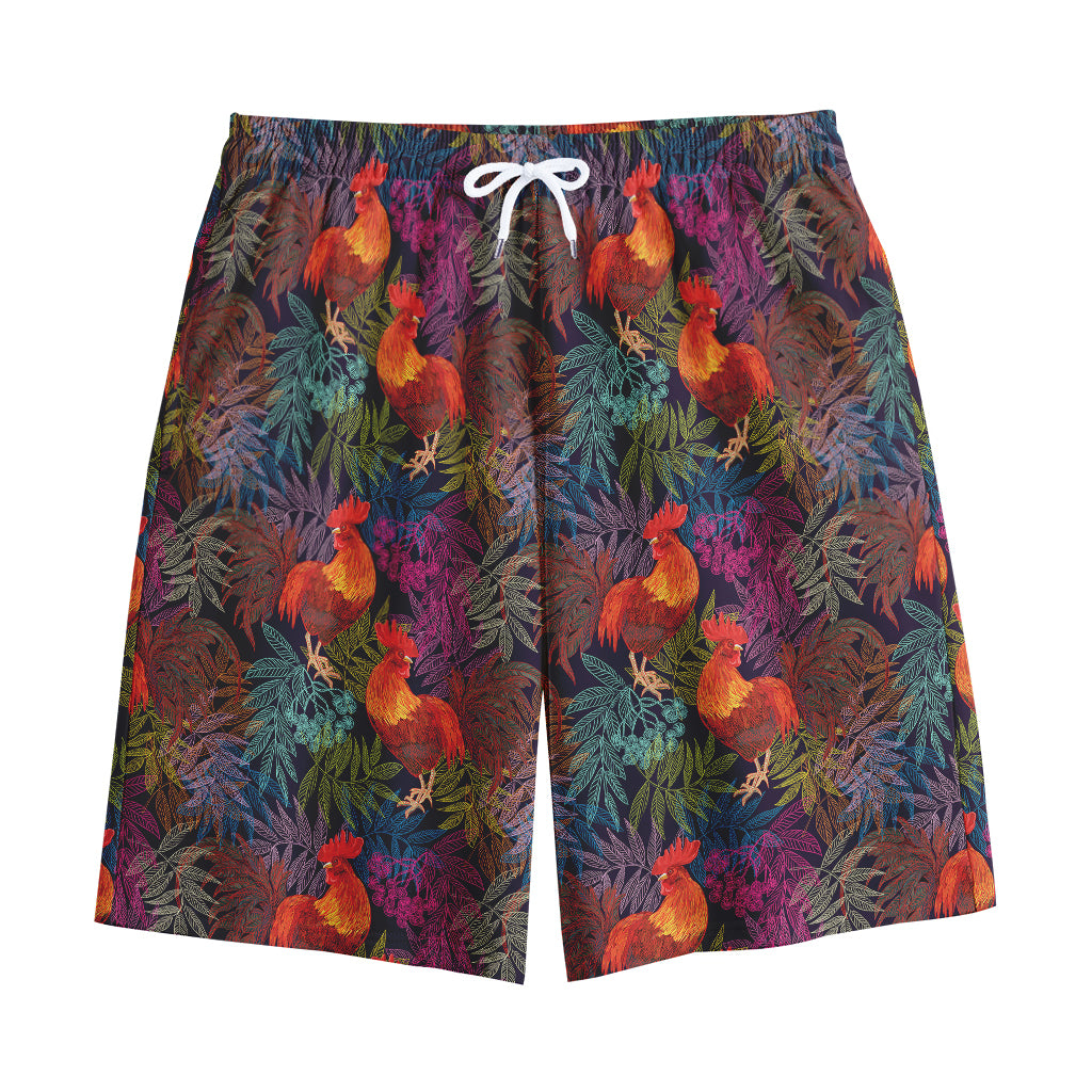 Rooster And Rowan Pattern Print Cotton Shorts