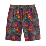 Rooster And Rowan Pattern Print Cotton Shorts