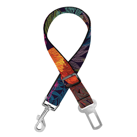 Rooster And Rowan Pattern Print Dog Seat Belt