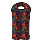 Rooster And Rowan Pattern Print Double Neoprene Wine Tote