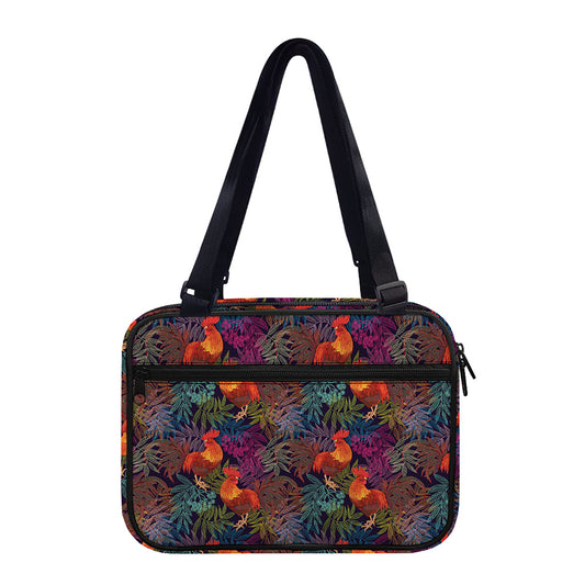 Rooster And Rowan Pattern Print Double Strap Bible Bag