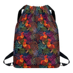 Rooster And Rowan Pattern Print Drawstring Backpack
