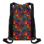 Rooster And Rowan Pattern Print Drawstring Backpack
