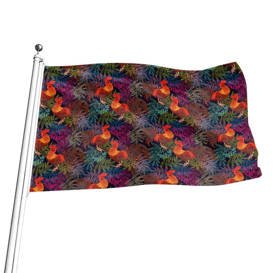 Rooster And Rowan Pattern Print Flag