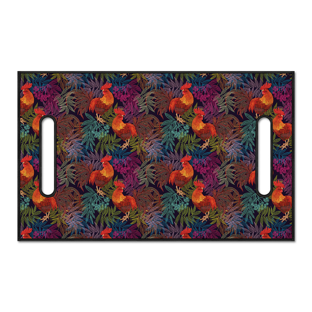 Rooster And Rowan Pattern Print Golf Cart Seat Cover
