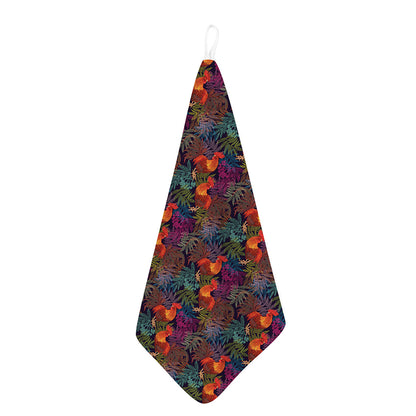 Rooster And Rowan Pattern Print Hand Towel