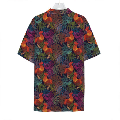 Rooster And Rowan Pattern Print Hawaiian Shirt