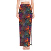 Rooster And Rowan Pattern Print High Slit Maxi Skirt