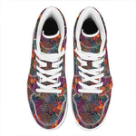 Rooster And Rowan Pattern Print High Top Leather Sneakers