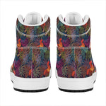 Rooster And Rowan Pattern Print High Top Leather Sneakers