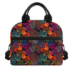 Rooster And Rowan Pattern Print Insulated Lunch Bag