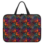 Rooster And Rowan Pattern Print Laptop Sleeve With Handle
