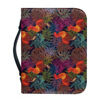 Rooster And Rowan Pattern Print Leather Bible Cover