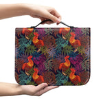 Rooster And Rowan Pattern Print Leather Bible Cover