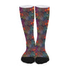 Rooster And Rowan Pattern Print Long Socks