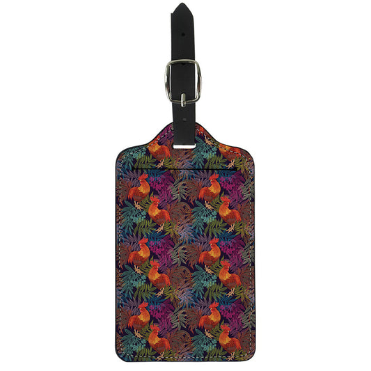 Rooster And Rowan Pattern Print Luggage Tag
