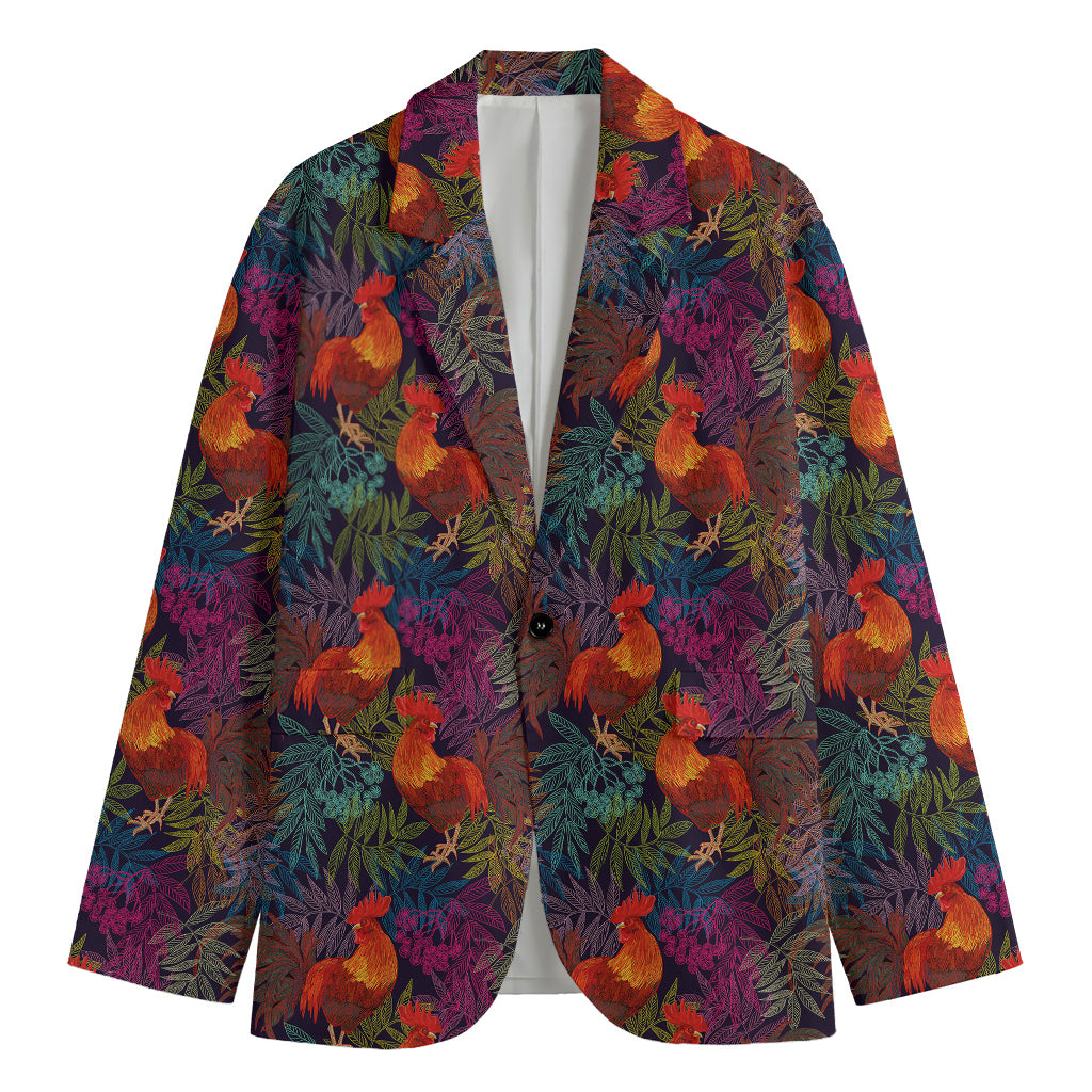 Rooster And Rowan Pattern Print Men's Blazer