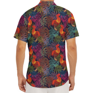 Rooster And Rowan Pattern Print Men's Deep V-Neck Shirt